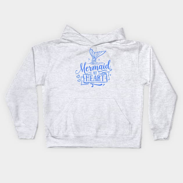 Mermaid At Heart Kids Hoodie by CeeGunn